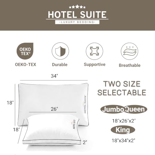 Bed Pillows Queen/Standard Size Set of 2, Soft Support Pillow - view 2