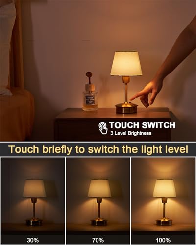 9.8'' Small Cordless Table Lamp, 5200mAh Battery Operated Touch Lamp - view 3