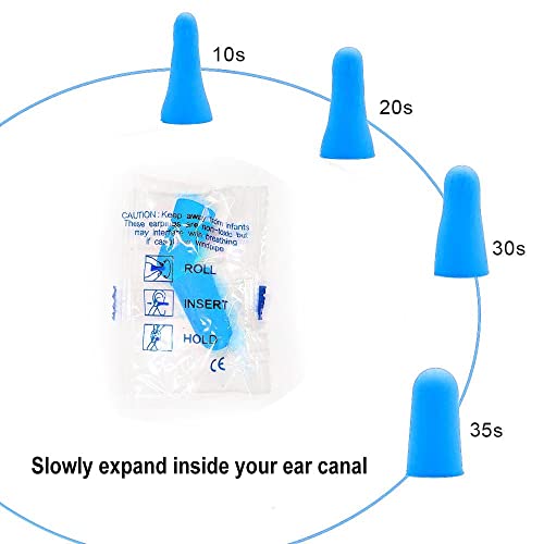 Quality Foam Earplugs - 200 Pairs Bulk Pack - Ideal Ear Plugs for Sleeping, Noise Cancelling, Snoring, Travel, Shooting, Study, Work, Construction, and Safety Hearing Protection - 32 dB NRR - Blue - view 3