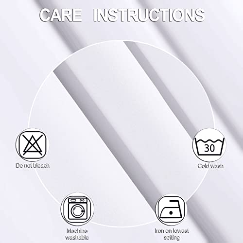 100% Blackout Curtains 52 x 84 Inches Long Thermal Insulated White Curtains with Black Liner Set of 2 Panels for Nursery Room - view 6
