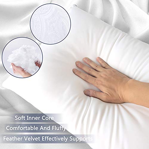 Bed Pillows for Sleeping 2 Pack,Standard Size Cooling Pillows Set of 2,Top-end Microfiber Cover for Side Stomach Back Sleepers - view 3
