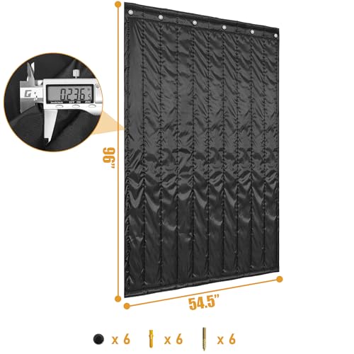 Extra Large Sound Dampening Blankets, 96" x 54.5" Sound Absorbing Blanket Sound Absorbing Curtains - 0.24" Thickness, Noise Reducing Blackout, Recording Studio Acoustical Treatments, Black - view 2