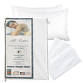 100% Cotton Pillow Protector Standard Size, Zippered Allergy Pillow Cover