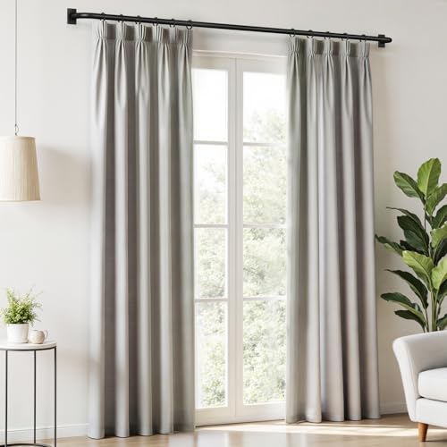 Heavy Duty Blackout Curtain Rods for Windows 32 to 60 Inch, Matte Black Wrap Around Curtain Rod, Long Window Treatment Rods, 1''Adjustable Curved Drapery Rod for Indoor Outdoor, Easy to Install - view 3