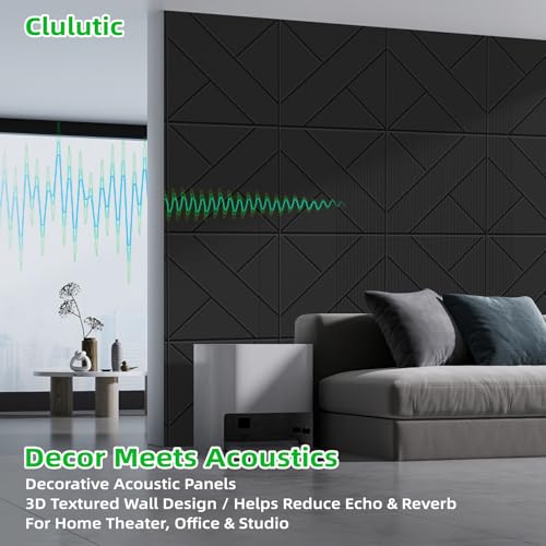 Acoustical Wall Panels, 6 Pack 20x20 Acoustic Wall Panels, Decorative Acoustic Panels, Sound Absorbing Wall Art for Interior Wall Decor, Arcadian Vortex - view 4