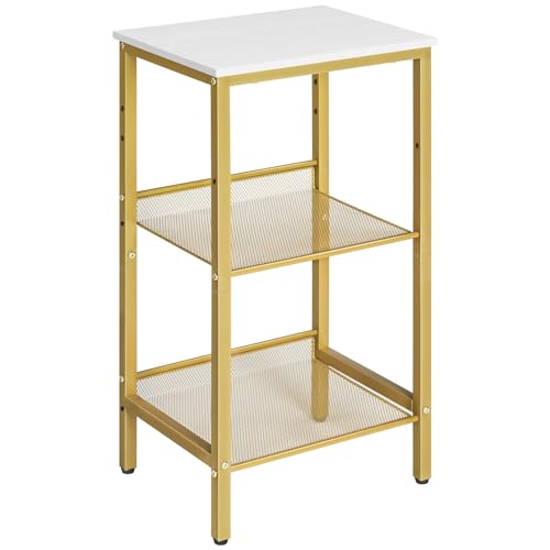 Tall Side Table, 3-Tier Telephone End Table, Small Tall Nightstand