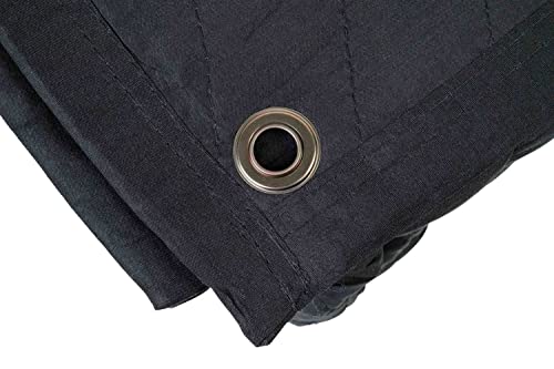Small Black Sound Dampening Blanket with Grommets - 48" x 48" - Moving Blanket with Sound Absorption - Cotton/Polyester Woven (Machine Washable) - view 5