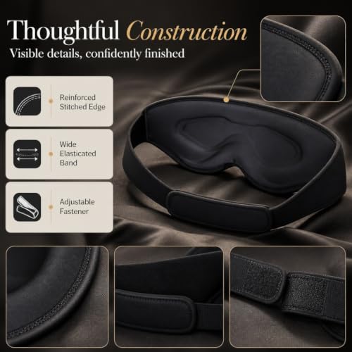 Luxe Lash Extension Sleep Mask, 3D Contoured Blackout Eye Mask - view 6
