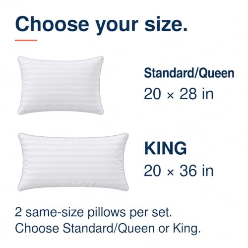 Hotel Collection Bed Pillows 2 Pack Plush Neck Support Pure Cotton (QUEEN) - view 7