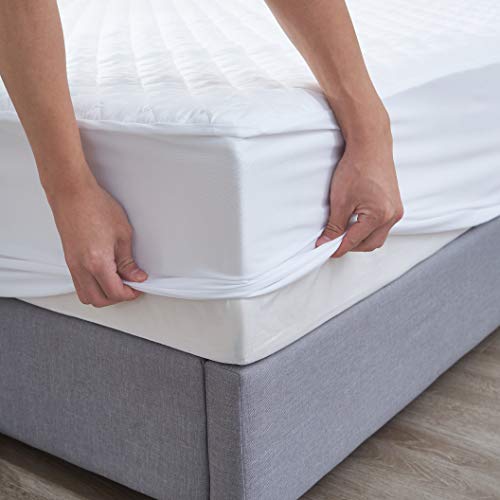 King Size 100% Waterproof Mattress Protector, Quilted Cooling Fitted Bed Mattress Cover Pad, 13"-15" Deep Pocket, Soft and Breathable Noiseless Machine Washable, Vinyl Free (King) - view 4