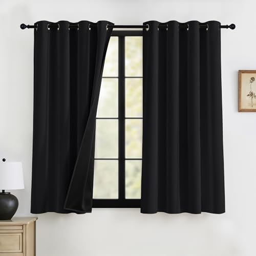 100% Blackout Curtains 63 inches Length for Nursery Kids Room