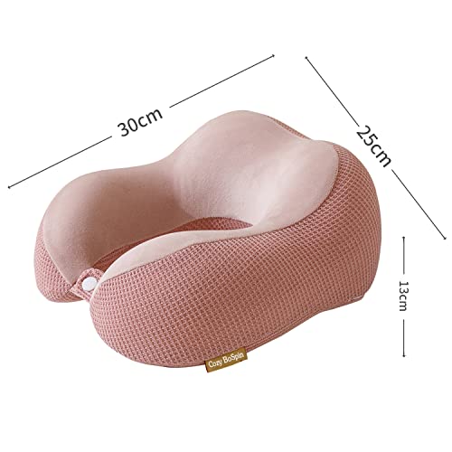 Travel Pillow - Neck Pillow for Traveling, Memory Foam Portable Support Pillow,Comfortable and Lightweight Quick Pack for Camping,Sleeping Rest Cushio (Pink) - view 5