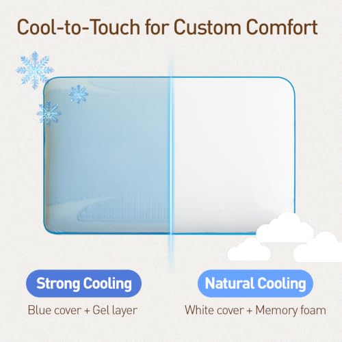 Cooling Gel Memory Foam Pillow for Hot Sleepers, Medium Loft Standard Size - view 7