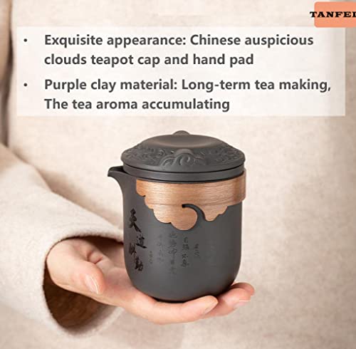 Travel Tea Sets with Tea Infuser Chinese Gung Fu Teapot, Handmade Purple Clay Teapot, Travel Tea Set for Outdoor Home CampingOffice - view 5