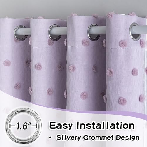 Purple Blackout Girls Curtains for Sliding Door 95 Inch 2 Panels - view 2