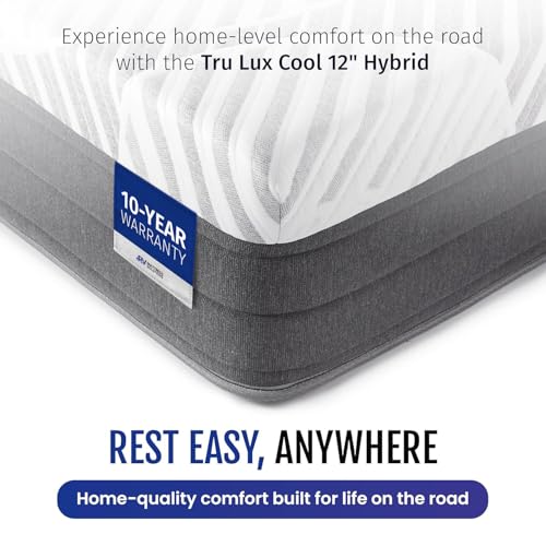 Tru Lux Cool 12” Hybrid RV Mattress, RV King 70x80, Gel Memory Foam & Pocketed Coil Bed for RV, Camper or Travel Trailer, Luxury Medium-Firm Cooling Support, Made in USA - view 4