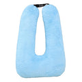 Travel Pillow Car Pillow(28x18in) U Shaped Cushion Pillow, Long Distance Travel Sleep Pillow for Head and Body Support for Adults Children (Blue)