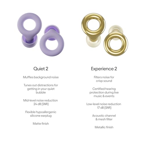 Earplugs Day & Night Bundle (2-Pack) Quiet 2 + Experience 2 | Reusable Ear Plugs for Sleep, Noise Sensitivity, Music & More | 24 dB/18 dB Noise Reduction - view 5