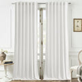 White Velvet Blackout Curtains 52x90 inches, 2Pcs, Back Tab