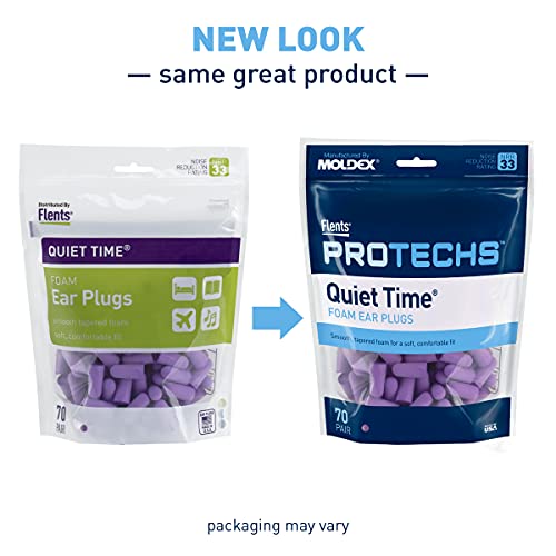 Protechs Quiet Time Foam Ear Plugs, NRR 33, 70 Pair, Purple - view 2