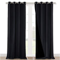 Black Blackout Curtains for Patio 52" Wide x 95" Long 2 Panels