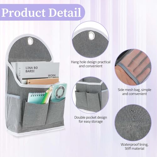 1 Pack Wall Hanging Organizer Bag with Pockets Fabric Storage Bag Basket Wall Mount Hangable Organizer File Pocket Fabric Magazine Waterproof for Bathroom, Office, Kitchen, Bedroom - view 3