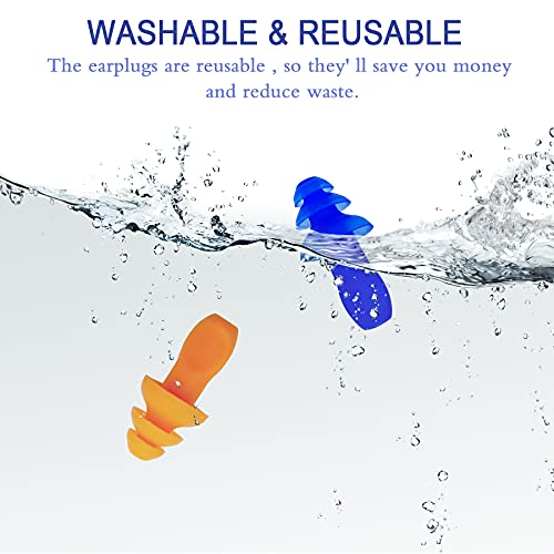 Ear Plugs for Sleeping Noise Canceling, 16 Pairs Reusable Ear Plugs Soft Silicone Earplugs Noise Reduction with Nylon Cord Hearing Protection for Shooting,Snoring,Travel, Work, Studying, Loud Noise - view 2