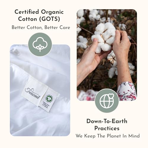 100% Cotton Organic Mattress Protector | Breathable & Noiseless Quilted GOTS Organic Mattress Pad with Premium 300GSM Durability | Machine Washable Bed Protector with Deep Pocket (White, King) - view 7