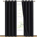 Black Full Blackout Curtains for Dining Room 52"W x 84"L 2 Panels