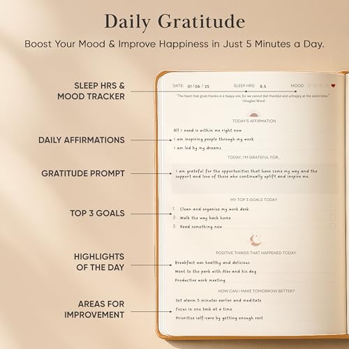 Gratitude Journal For Women & Men - Mental Health, Self Love & Self Care Journal - Orange - 5.8" x 8.3" - view 3