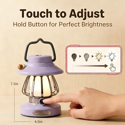 Kids Camping Light Set - Rechargeable Lantern & Motion Sensor Headlamp with USB-C Charging, 3 Color Dimmable Night Light for Boys Girls Indoor Outdoor Adventures (Purple) - view 4