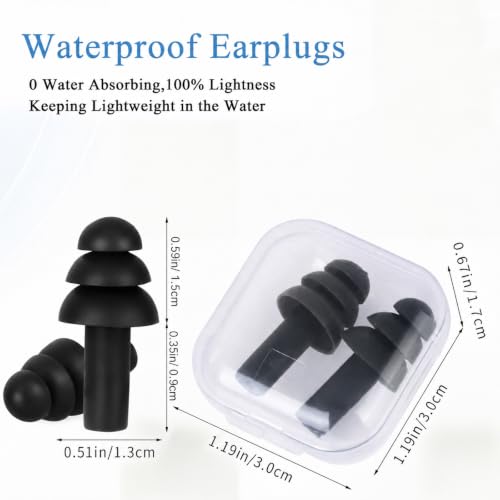 24 Pairs Black Ear Plugs Bulk NRR 29dB Reusable Silicone Ear Plugs with Plastic Cases Soft Foam Plug for Sleeping Noise Cancelling Concerts Shooting Swimming Noise Reduction - view 2