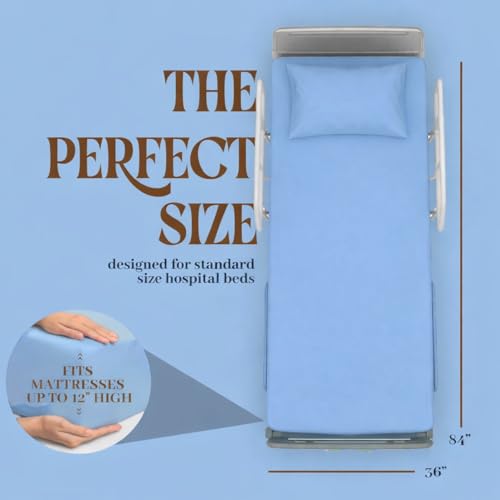 4 Pack Fitted Hospital Bed Sheets for Home Use, 36 x 84 x 12 - view 2