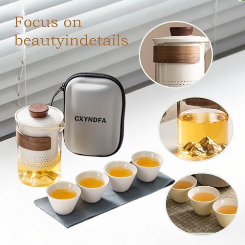 Chinese Gongfu Tea Set with 1 Pot & 4 Cups Portable Asian Tea Set - view 5