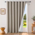 100% Blackout Linen Drapes Sliding Glass Door Curtains 102 Inch