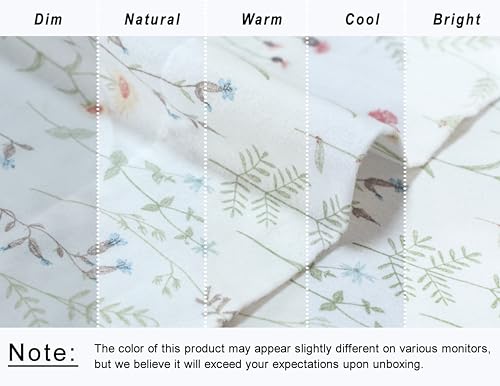 100% Organic Cotton Flannel Sheets King Size Bed Set, Linen Blooms - view 6