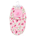 Sleep Bundle Ultra Soft 2 Ply Plush Swaddle Blanket with Novelty Hat for Baby, 2 Piece Set, Pink Floral Print, 0-3M