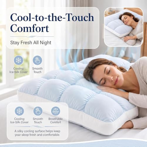 Marshmallow Sleep Pillow, Breathable Cloud Grid, Soft Supportive - view 5