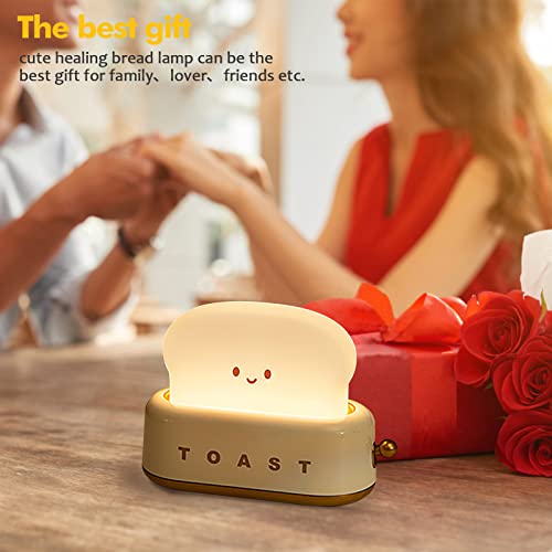 Small Table Lamp, Cute Toast Bread LED Bedroom Nightstand Light with Timer and Rechargeable, Cool Birthday Gift for Baby Kids Children Girls Boys - view 6