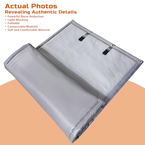 Soundproof Curtains 40" x 83" Acoustic Sound Barrier Dampening Blanket for Doors & Windows, Noise Blocking Blackout Curtain, Use for Recording Studio Home Office, 1 PACK Gray - view 2