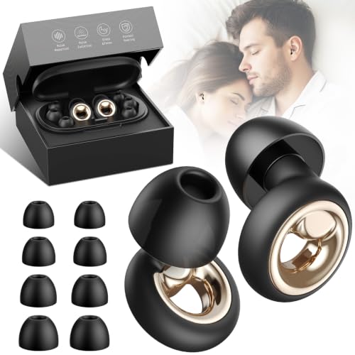 Ear Plugs for Sleeping, 55dB Noise Cancelling Ear Plugs, Reusable Earplugs for Noise Reduction, Snoring, Side Sleepers, Concert Ear Plugs, Airplane Travel, Hearing Protection(8 Tips, Grey)