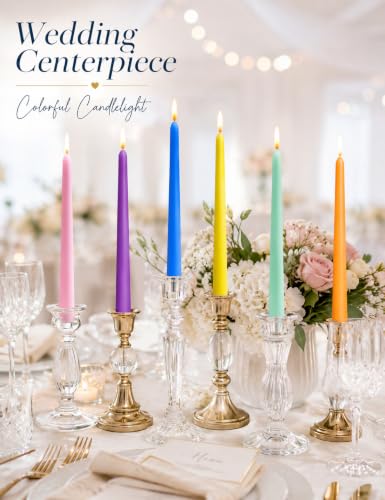 10 Inch Multi-Color Taper Candles, Unscented Chakra Candlesticks - view 6