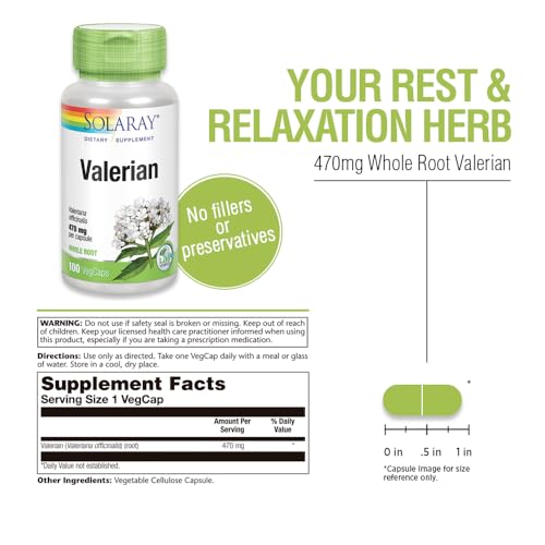 Valerian Root 470mg, with Herbal Support - 100 VegCaps - view 3