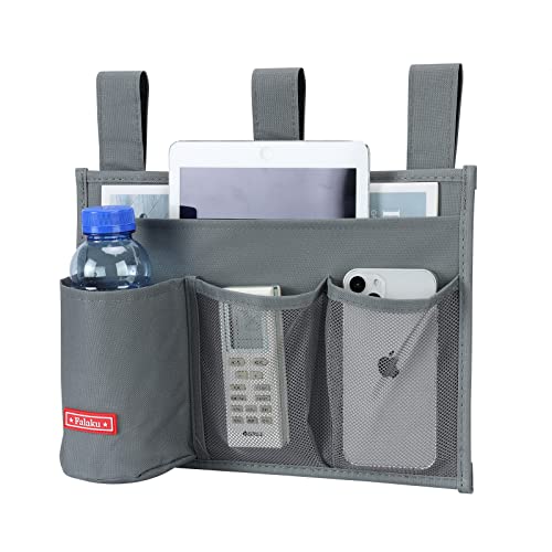 Hanging Bedside Caddy,Bedside Organizer Caddy for Bed Rails(Classic 4 Pockets-Grey)