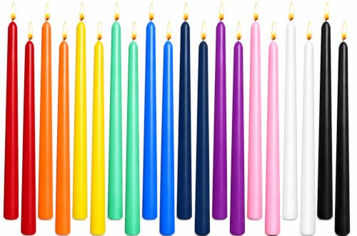 10 Inch Multi-Color Taper Candles, Unscented Chakra Candlesticks