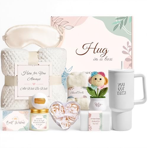 Get Well Soon Self Care Gifts for Women After Surgery Recovery, Sympathy Comfort Care Package, Inspirational Encouragement Condolence Gift Basket, Thinking of You Spa Birthday Gift Sets for Her