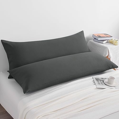 Body Microfiber Pillowcases, Set of 2, Dark Grey - view 5