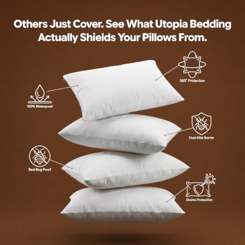 Set of 4 Pillow Protectors with Zipper Standard Size, Pillow Covers - view 2