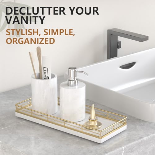 Bathroom Tray for Counter Top Organizer, Oak Wood Vanity Tray - view 3