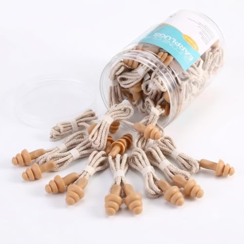 50 Pairs Silicone Ear Plugs: Corded Soft Silicone Reusable Earplugs for Noise Reduction for Sleeping Hearing Protection Swimming - view 2